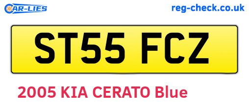 ST55FCZ are the vehicle registration plates.