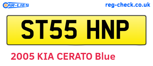 ST55HNP are the vehicle registration plates.