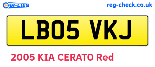 LB05VKJ are the vehicle registration plates.