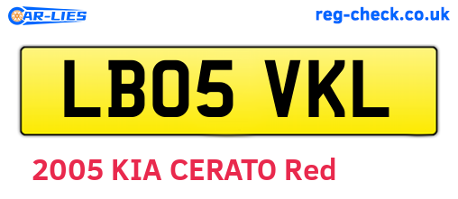 LB05VKL are the vehicle registration plates.