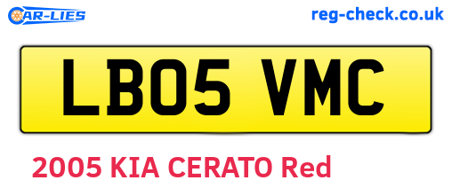 LB05VMC are the vehicle registration plates.