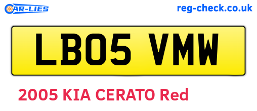 LB05VMW are the vehicle registration plates.