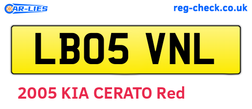 LB05VNL are the vehicle registration plates.