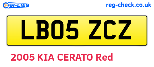 LB05ZCZ are the vehicle registration plates.