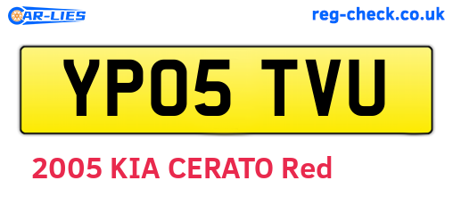 YP05TVU are the vehicle registration plates.