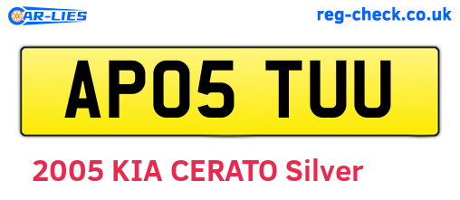 AP05TUU are the vehicle registration plates.