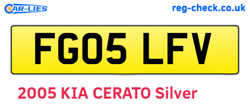 FG05LFV are the vehicle registration plates.