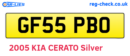 GF55PBO are the vehicle registration plates.