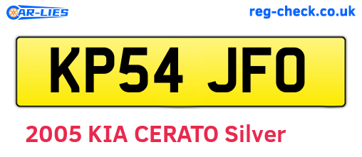 KP54JFO are the vehicle registration plates.
