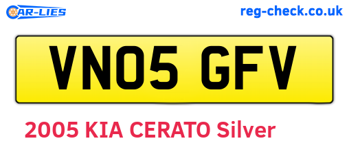 VN05GFV are the vehicle registration plates.