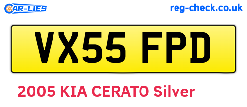 VX55FPD are the vehicle registration plates.