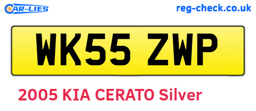WK55ZWP are the vehicle registration plates.