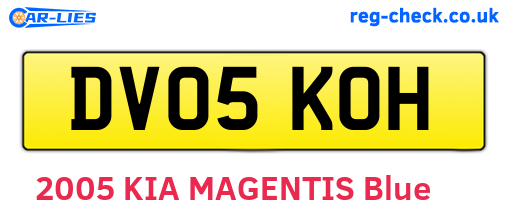 DV05KOH are the vehicle registration plates.
