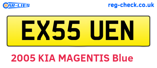 EX55UEN are the vehicle registration plates.