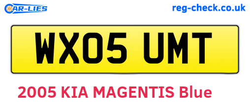 WX05UMT are the vehicle registration plates.