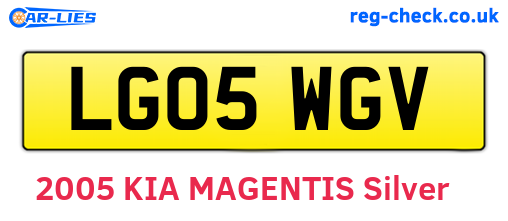 LG05WGV are the vehicle registration plates.