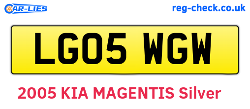 LG05WGW are the vehicle registration plates.