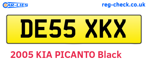 DE55XKX are the vehicle registration plates.