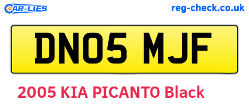 DN05MJF are the vehicle registration plates.