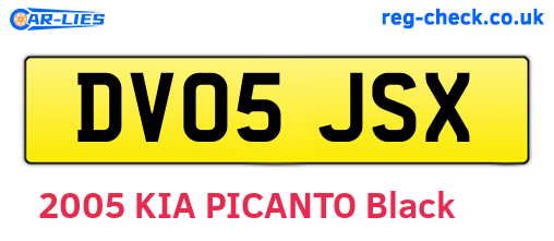 DV05JSX are the vehicle registration plates.