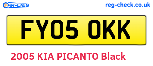 FY05OKK are the vehicle registration plates.