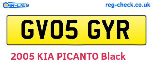 GV05GYR are the vehicle registration plates.