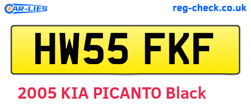 HW55FKF are the vehicle registration plates.