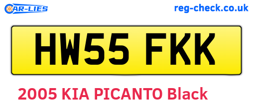 HW55FKK are the vehicle registration plates.