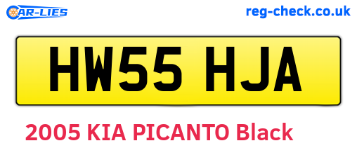 HW55HJA are the vehicle registration plates.