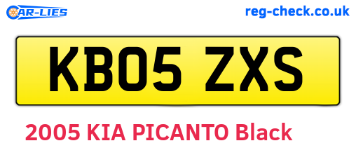 KB05ZXS are the vehicle registration plates.