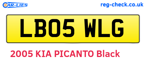 LB05WLG are the vehicle registration plates.