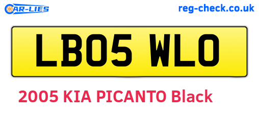 LB05WLO are the vehicle registration plates.