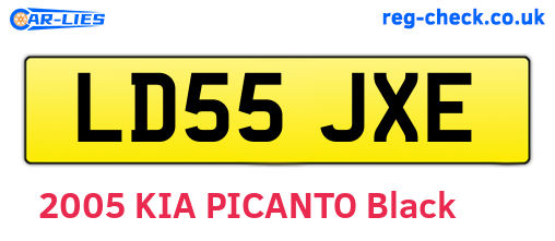 LD55JXE are the vehicle registration plates.