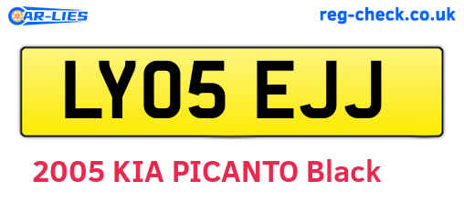 LY05EJJ are the vehicle registration plates.