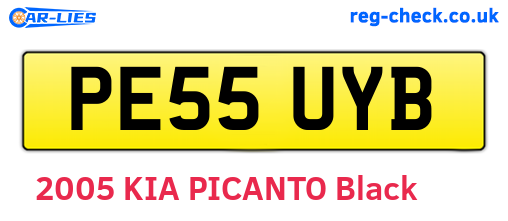 PE55UYB are the vehicle registration plates.