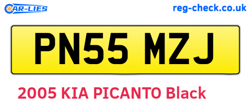 PN55MZJ are the vehicle registration plates.