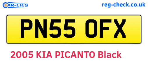 PN55OFX are the vehicle registration plates.