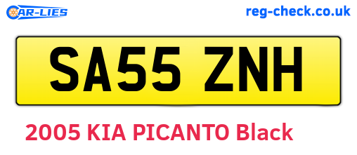 SA55ZNH are the vehicle registration plates.