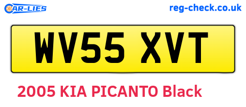 WV55XVT are the vehicle registration plates.