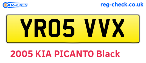 YR05VVX are the vehicle registration plates.
