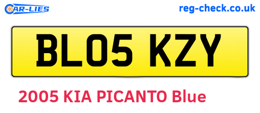BL05KZY are the vehicle registration plates.