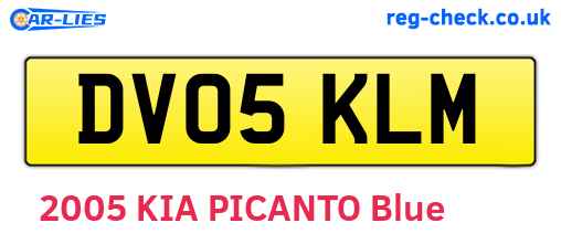 DV05KLM are the vehicle registration plates.