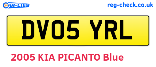DV05YRL are the vehicle registration plates.