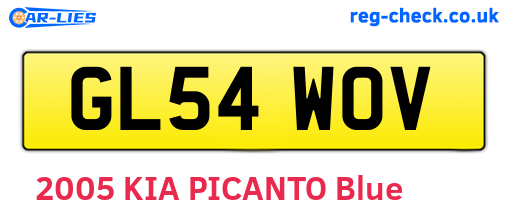 GL54WOV are the vehicle registration plates.