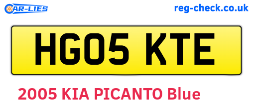 HG05KTE are the vehicle registration plates.