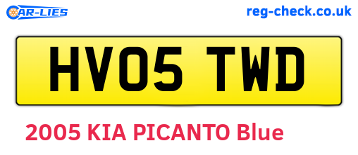 HV05TWD are the vehicle registration plates.