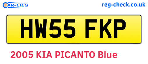 HW55FKP are the vehicle registration plates.