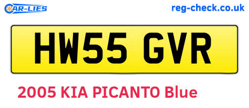 HW55GVR are the vehicle registration plates.