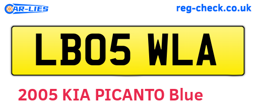 LB05WLA are the vehicle registration plates.