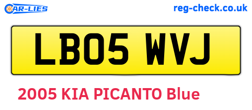 LB05WVJ are the vehicle registration plates.